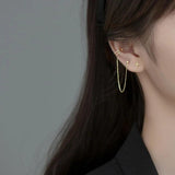 925 Silver Tassel Cross Ear Studs for Women Girls Brinco
