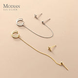 925 Silver Tassel Cross Ear Studs for Women Girls Brinco