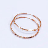 14K Rose Gold Hoop Earrings - Exaggerated Glamour Evening Jewelry