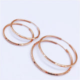14K Rose Gold Hoop Earrings - Exaggerated Glamour Evening Jewelry