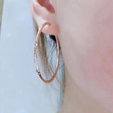 14K Rose Gold Hoop Earrings - Exaggerated Glamour Evening Jewelry