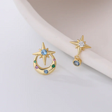 925 Silver Star Stud Earrings Women European Charms Wedding Party Jewelry
