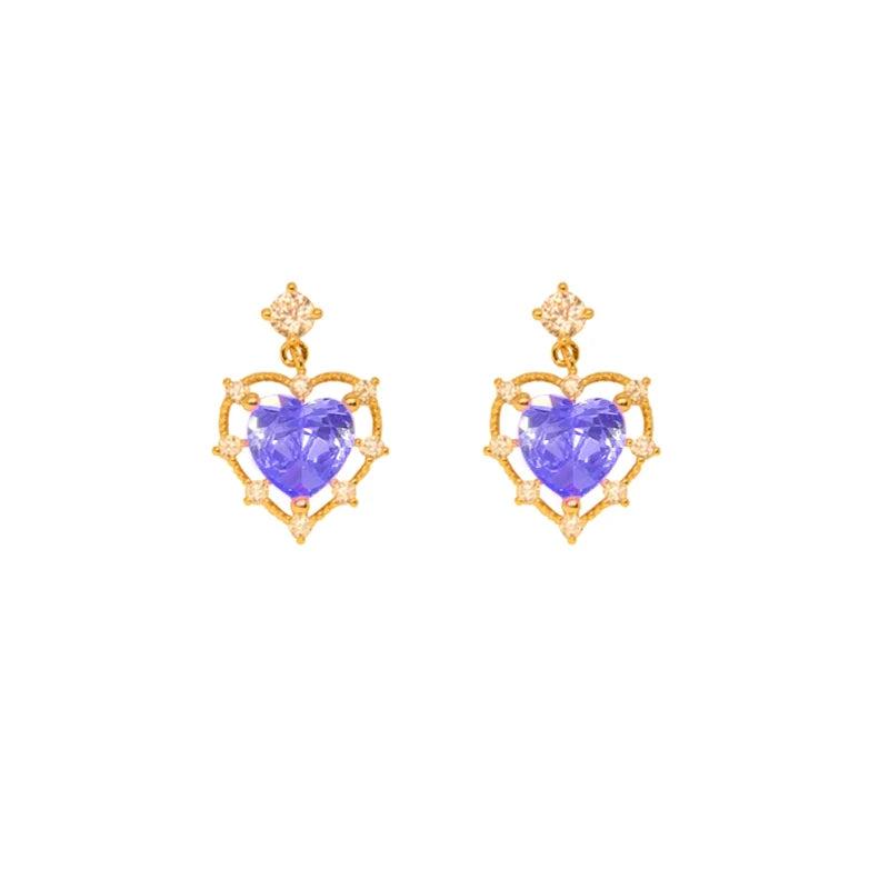925 Silver CZ Stud Earrings Butterfly Heart Girly Jewelry