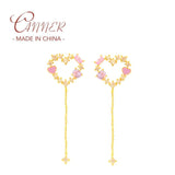 925 Silver CZ Stud Earrings Butterfly Heart Girly Jewelry