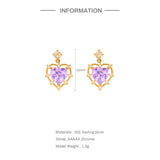 925 Silver CZ Stud Earrings Butterfly Heart Girly Jewelry