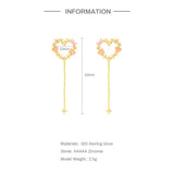 925 Silver CZ Stud Earrings Butterfly Heart Girly Jewelry