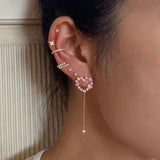 925 Silver CZ Stud Earrings Butterfly Heart Girly Jewelry