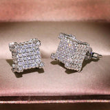 Hiphop Stud Earring Lab Diamond Filled Jewelry Party Wedding Earrings