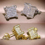 Hiphop Stud Earring Lab Diamond Filled Jewelry Party Wedding Earrings