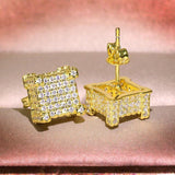 Hiphop Stud Earring Lab Diamond Filled Jewelry Party Wedding Earrings