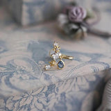 Silver Water Drop Pendant Stud Earrings - Snowflake Charm