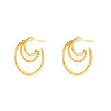 Hollow Twist C Shape Hoop Earrings Stainless Steel Jewelry Gift