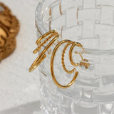 Hollow Twist C Shape Hoop Earrings Stainless Steel Jewelry Gift