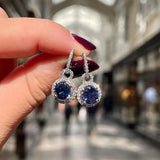 925 Silver Royal Zircon Tassel Earrings for Women