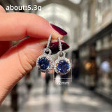 925 Silver Royal Zircon Tassel Earrings for Women