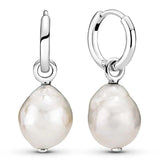 925 Silver Heart Pearl Earring With Crystal for Women DIY Gift Jewelry