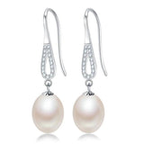 Freshwater Pearl Dangle Earrings 925 Silver Drop Earrings