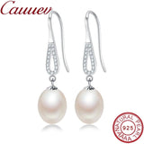 Freshwater Pearl Dangle Earrings 925 Silver Drop Earrings
