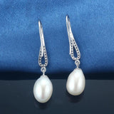 Freshwater Pearl Dangle Earrings 925 Silver Drop Earrings