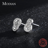 Double Circle Ear Pins 925 Silver Stud Earrings Wedding Statement Jewelry