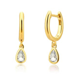 925 Silver 7 Rainbow Zircon Ovals Drop Earrings Women Party Jewelry