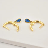 925 Silver 7 Rainbow Zircon Ovals Drop Earrings Women Party Jewelry