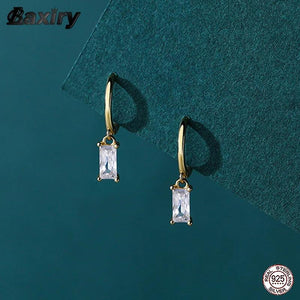 925 Silver Hoop Earrings Women Huggie Sleeper Earring Fine Jewelry