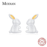 925 Silver Tiny Rabbit Stud Earrings Romantic Ear Studs For Women Girls