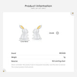 925 Silver Tiny Rabbit Stud Earrings Romantic Ear Studs For Women Girls
