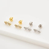 925 Silver Zircon Stud Earring Piercing Jewelry