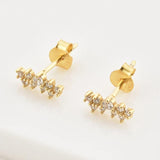 925 Silver Zircon Stud Earring Piercing Jewelry
