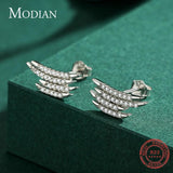 925 Silver Zirconia Stud Earrings Geometric Line Wedding Jewelry