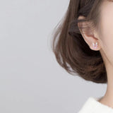 925 Silver Asymmetrical Elk Stud Earrings Christmas Tree Design