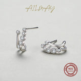 925 Silver Clear Zircon Stud Earrings Wedding Jewelry