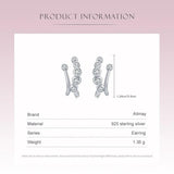 925 Silver Clear Zircon Stud Earrings Wedding Jewelry