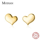 Irregular Heart Stud Earrings 925 Sterling Silver Prevent Allergy Jewelry