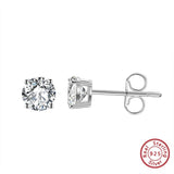 925 Silver Stud Earrings Created Diamond Zirconia Women Teen Birthday APE35