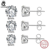 925 Silver Stud Earrings Created Diamond Zirconia Women Teen Birthday APE35