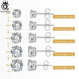 925 Silver Stud Earrings Created Diamond Zirconia Women Teen Birthday APE35