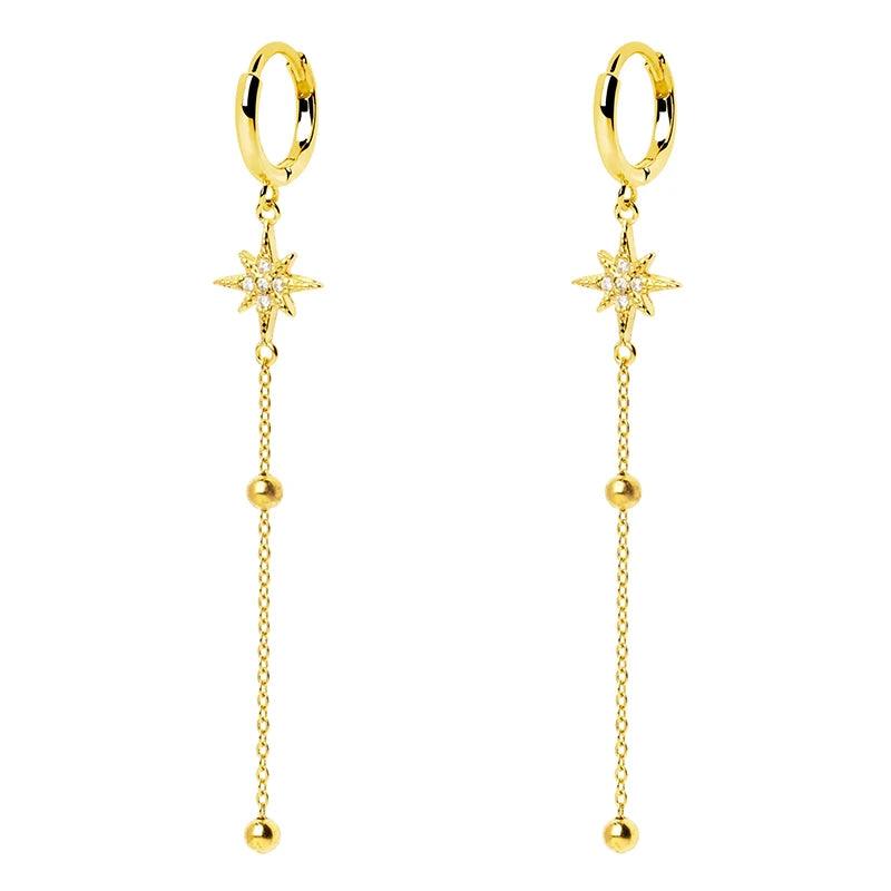 925 Sterling Silver Colorful Crystal Tassel Earrings