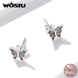 925 Silver Rainbow Unicorn Star Stud Earrings