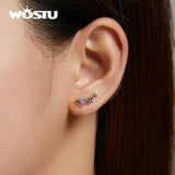 925 Silver Rainbow Unicorn Star Stud Earrings