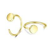 925 Silver C-shaped Piercing Earring Moon Star Heart Cross Women Jewelry