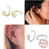 925 Silver C-shaped Piercing Earring Moon Star Heart Cross Women Jewelry
