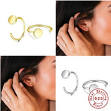 925 Silver C-shaped Piercing Earring Moon Star Heart Cross Women Jewelry