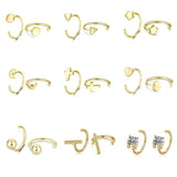 925 Silver C-shaped Piercing Earring Moon Star Heart Cross Women Jewelry