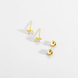 925 Silver MoonStone Stud Earring Crystal Piercing Wedding Fine Jewels