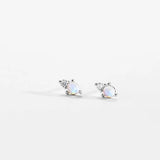 925 Silver MoonStone Stud Earring Crystal Piercing Wedding Fine Jewels