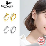 Trustdavis 925 Silver CZ Moon Ear Cuff Clip Earrings