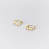 Trustdavis 925 Silver CZ Moon Ear Cuff Clip Earrings